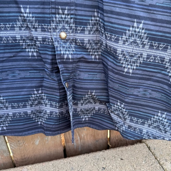 Ariat Men's Navy Muir Woods Dipsea Trail Haze Retro Fit Snap Shirt Small NWT - Picture 5 of 12